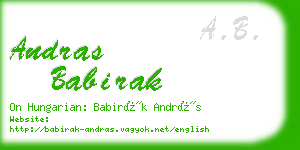 andras babirak business card